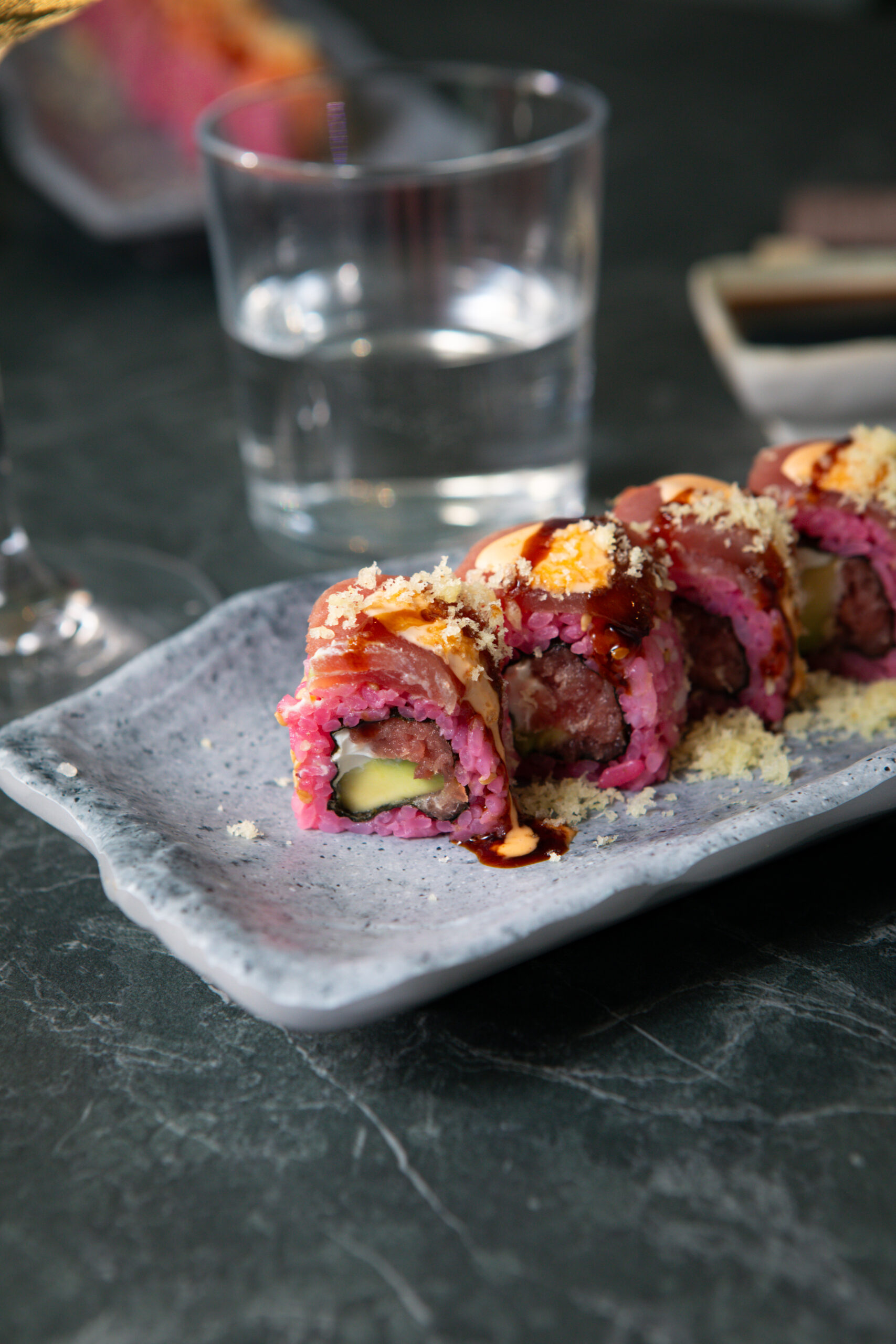 Signature sushi roll at Shabu Lecco